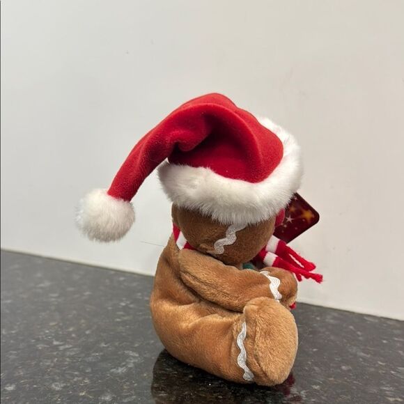 Festive Gingerbread Plush with Santa Hat - Picture 4 of 9